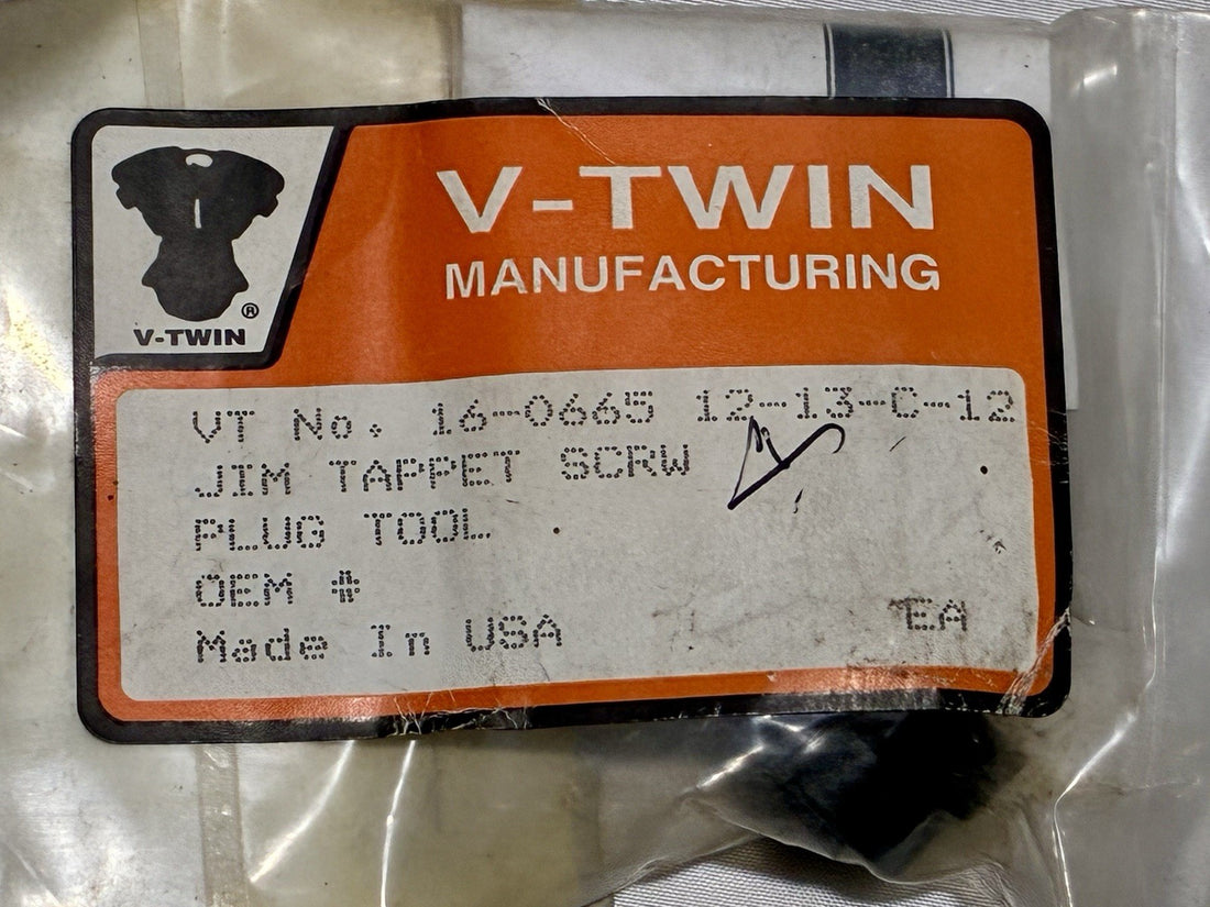 
  
  16-0665 V-TWIN JIM TAPPET SCREW PLUG TOOL NOS
  
