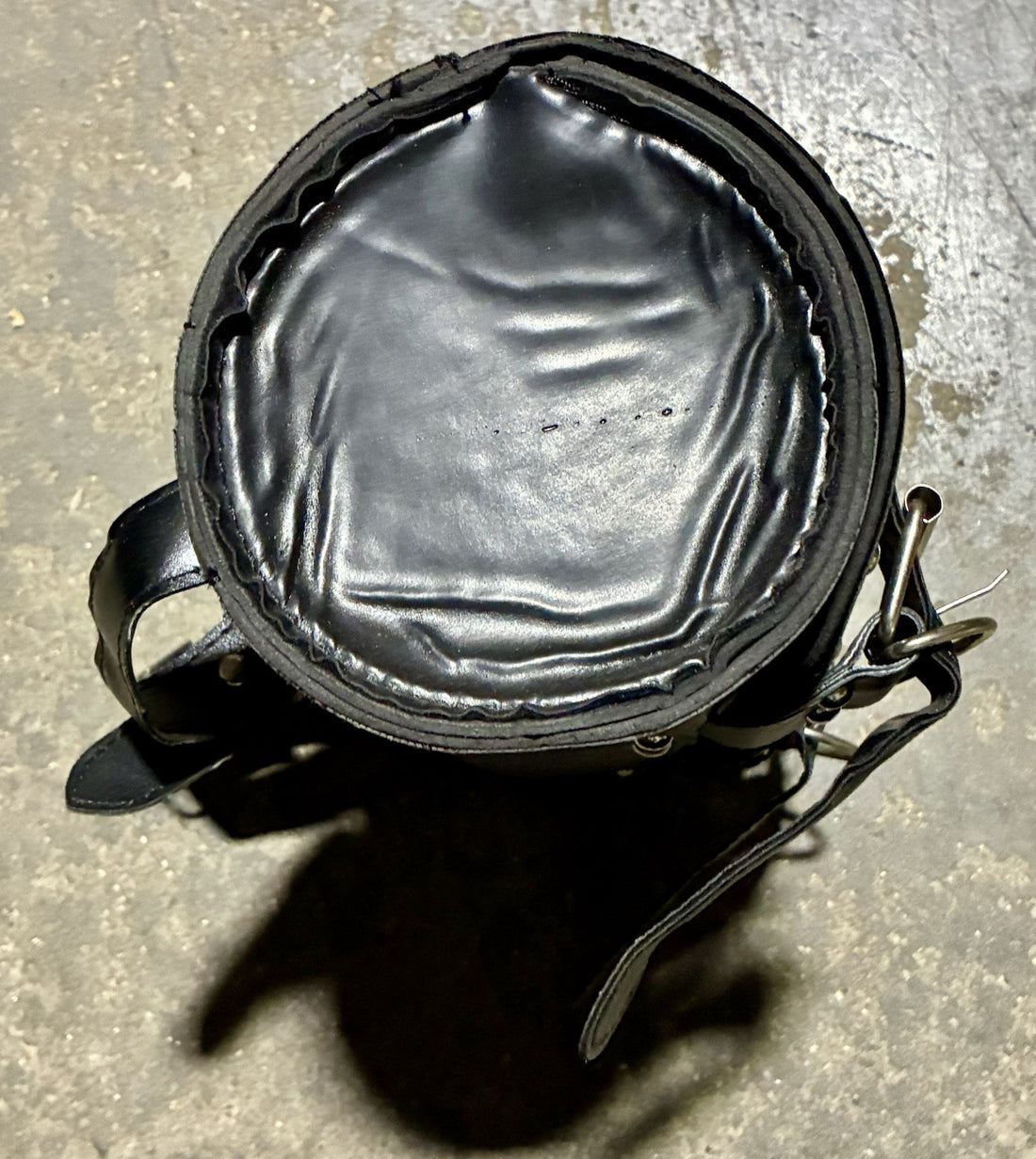 
  
  LEATHER MOTORCYCLE HARLEY TOOL FORK BAG WITH STUDS   12x5
  
