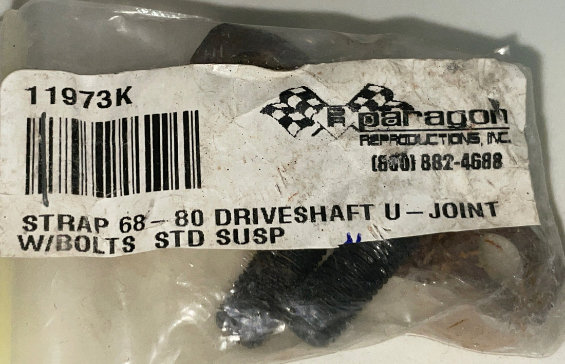 11973K  1968-80 CORVETTE DRIVESHAFT U-JOINT SUSPENSION STRAP KIT W/ BOLTS STUD