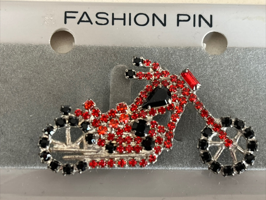 
  
  ORANGE CRYSTAL BROACH BLING PIN HARLEY MOTORCYCLE  FASHION JEWELRY NEW
  
