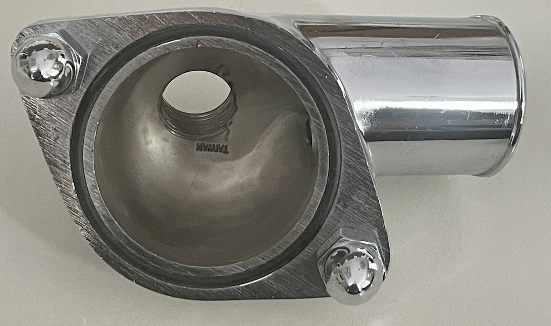 1974-81 CORVETTE CHROME THERMOSTAT HOUSING W/ O-RING BOLTS & NUTS  NEW