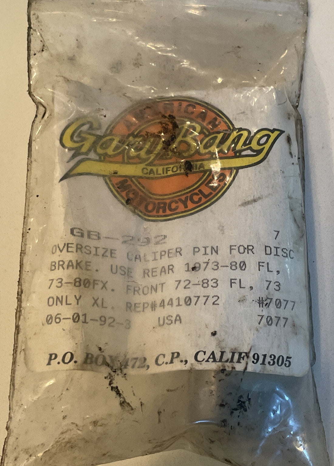 
  
  FL  FX  XL MOUNTING BRAKE CALIPER MOUNTING PIN  REPLACES HARLEY 44107-72 NOS
  
