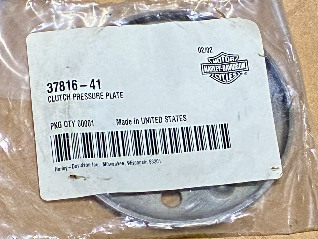
  
  37816-41 HARLEY-DAVIDSON PANHEAD SHOVELHEAD CLUTCH PRESSURE PLATE OEM NOS
  
