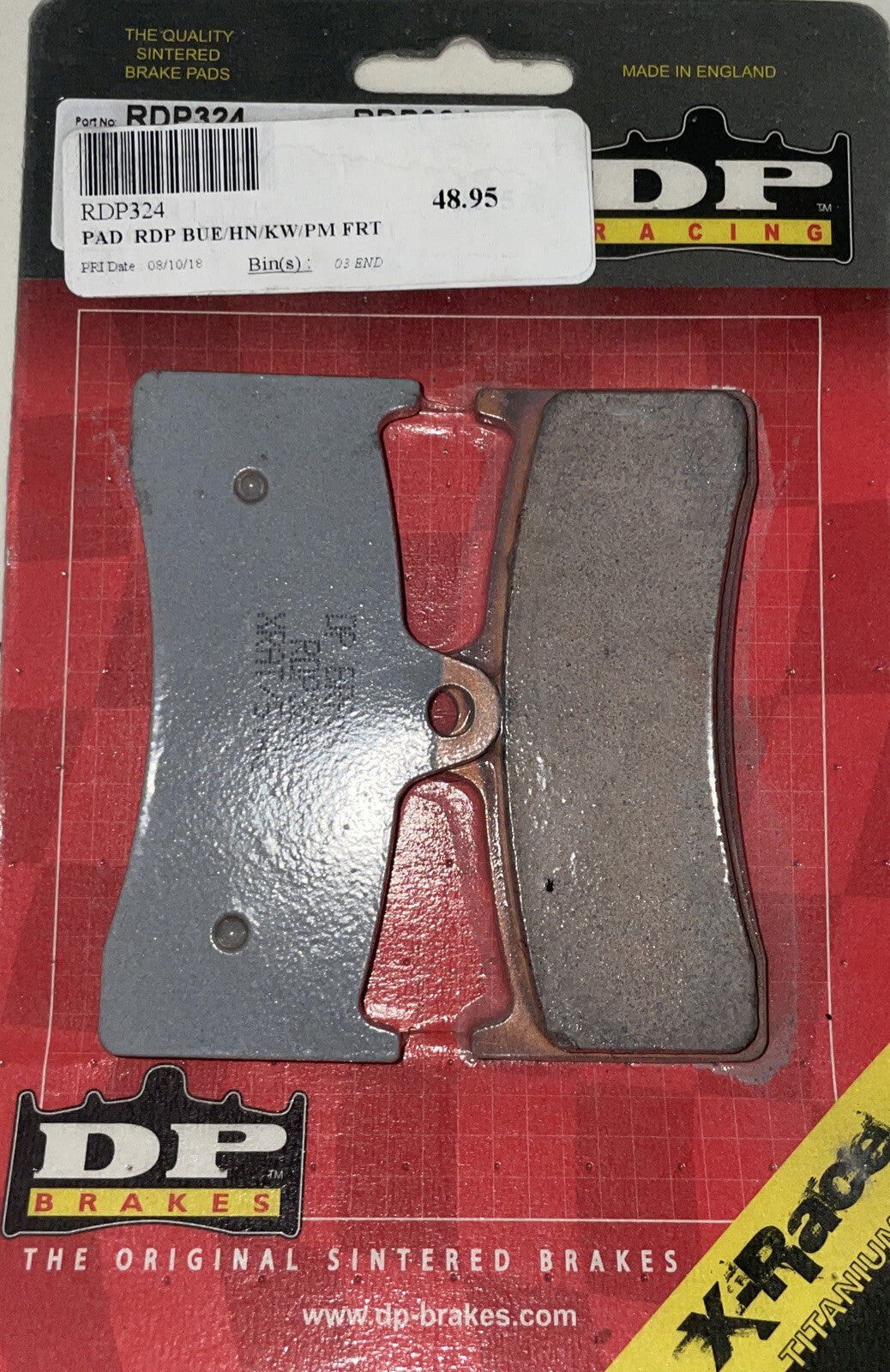 
  
  DP RDP X-RACING TITANIUM BRAKE PADS RDP324 BUELL/MV AGUSTS/KAWASAKI NOS
  
