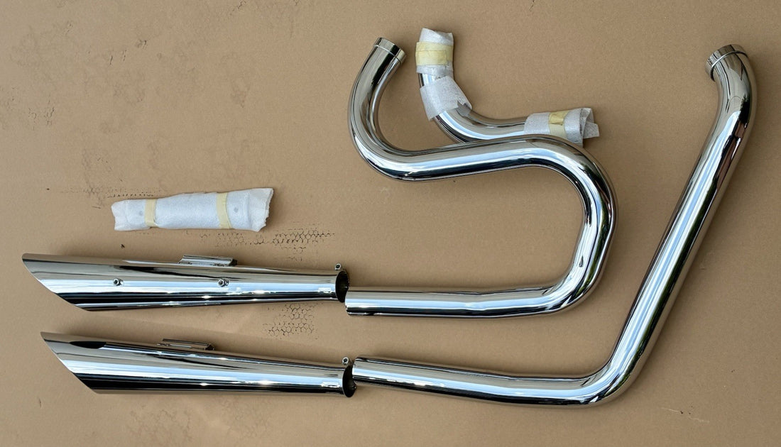 
  
  DS-202102 84-94 HARLEY FXSTS SOFTAIL SPRINGER SLASH CUT DUAL EXHAUST SET  NOS
  
