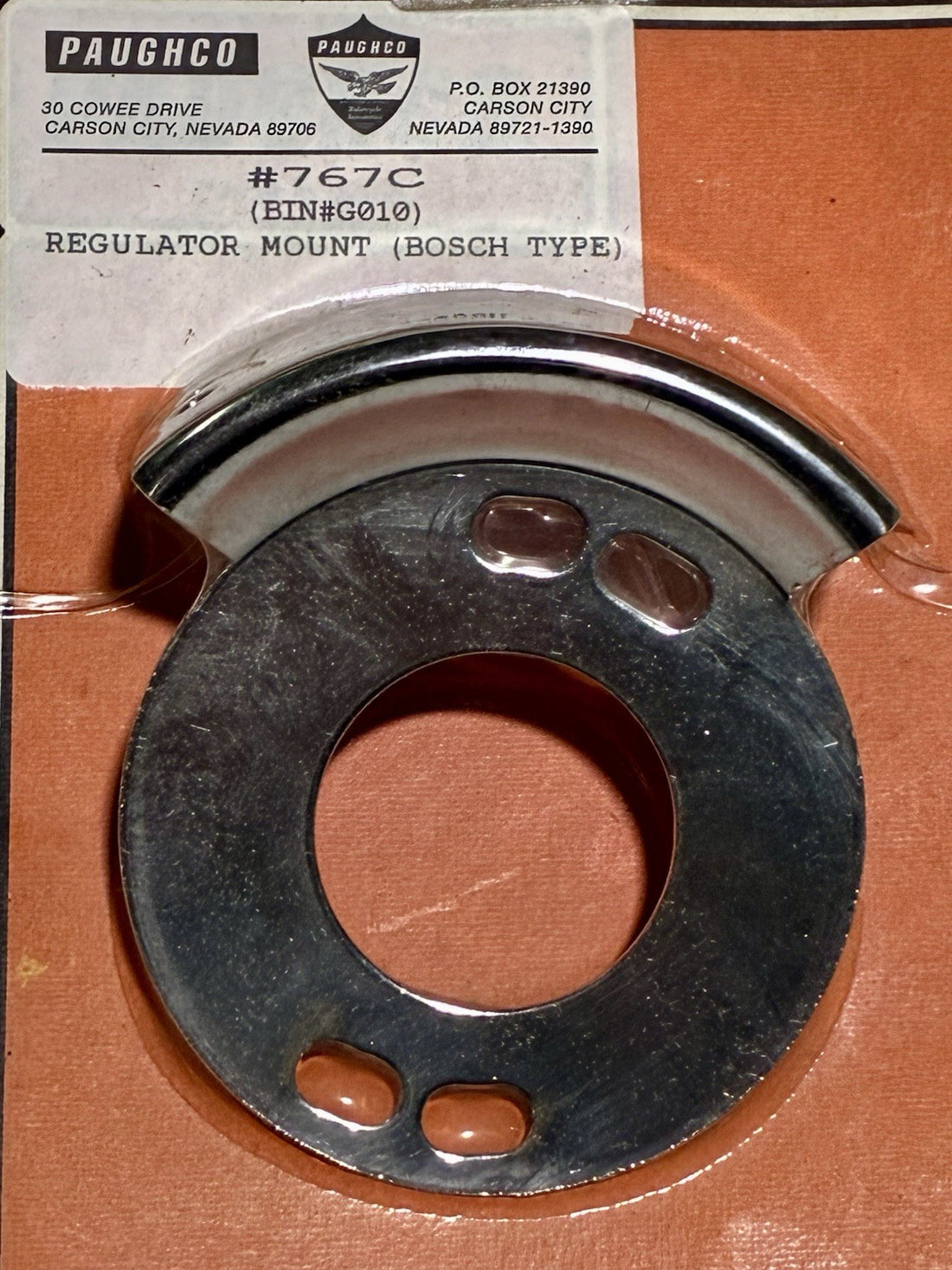 
  
  767C PAUGHCO 6V REGULATOR MOUNT BOSCH TYPE  1958-1964 XL SPORTSTER HARLEY NOS
  
